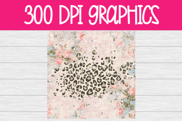 Cheetah Leopard Floral Digital Paper for Graphics and Illustrations