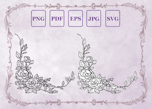 Corner Element Openwork Floral Frame: A Graphics Review for Sellers