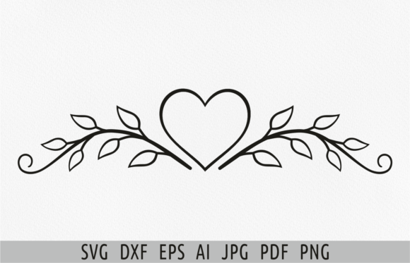 Cute Heart Frame Svg Floral Heart Border Graphics & Illustrations