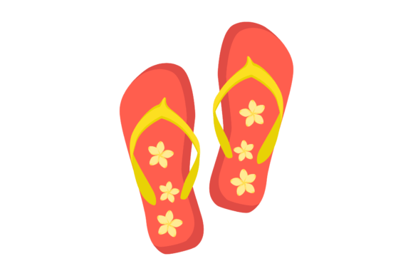 Floral Beach Sandals Graphics for Modern Illustrations
