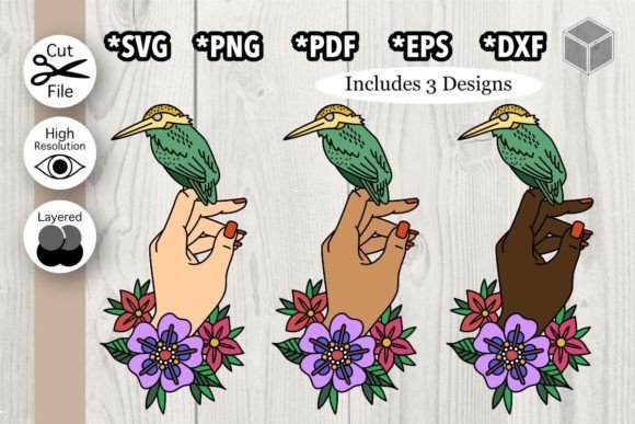 Floral Bird Hands: A Designer's Review of These Graphics and Illustrations