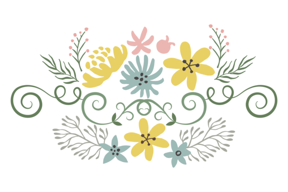 Floral Composition. Green Vines Curles.: A Designer's Review of Graphics and Illustrations