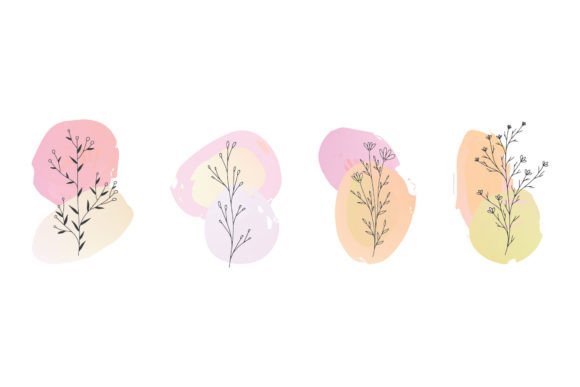 Floral Decorative Element for Graphics and Illustrations
