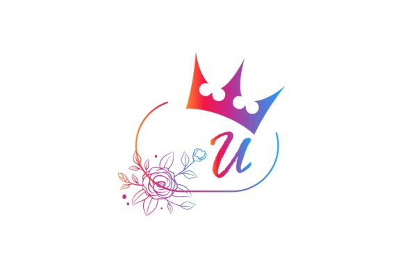 Floral Design Wedding Monogram for Graphics and Illustrations