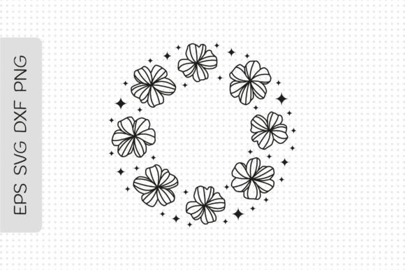 Floral Frame with Wildflowers and Stars: Graphics for Editorial Design