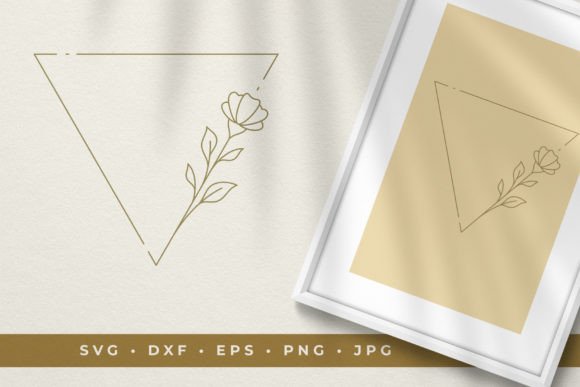 Floral Line Art Triangle Frame: A Modern Graphics and Illustrations Review