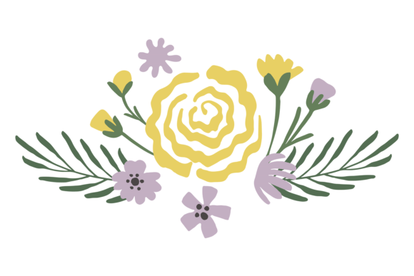 Floral Pattern Element. Hand Drawn Weddi Review