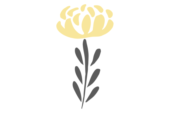 Floral Print Element. Stylized Flower. N: Graphics & Illustrations for Makers