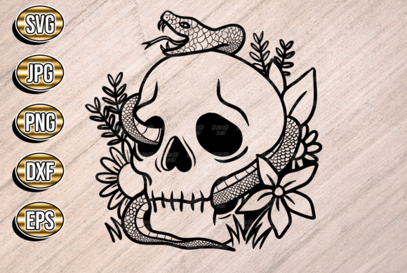 Floral Skull and a Snake SVG: Bold Graphics for Unique Illustrations