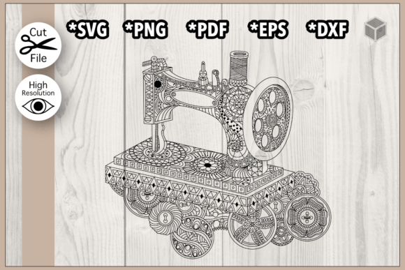 Floral Zentangle Mandala Vintage Sewing Graphics & Illustrations Review