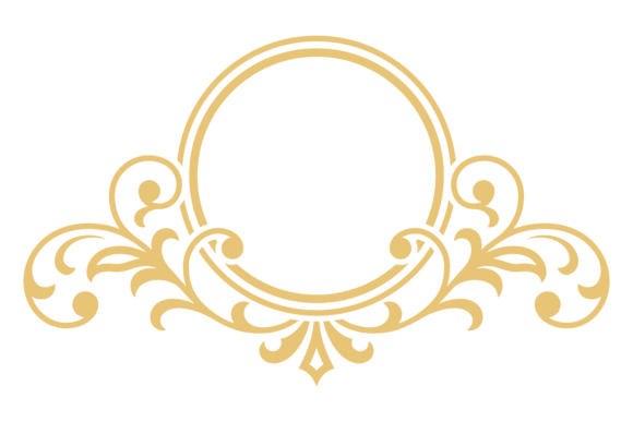 Golden Badge Template. Floral Filigree R: Graphics for Handmade Goods