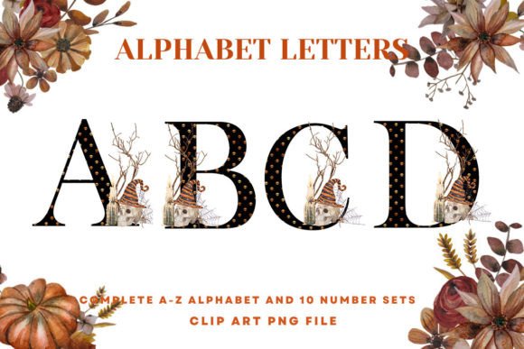 Halloween Alphabet Boho Floral Skull1 Review