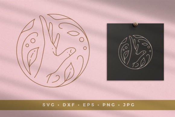 Hand in Round Floral Frame Line Art: Graphics & Illustrations Review