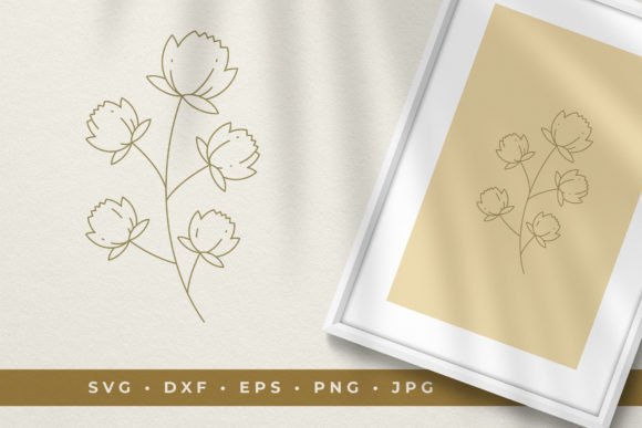 Minimalist Floral Line Art Design: Graphics for Modern Illustrations