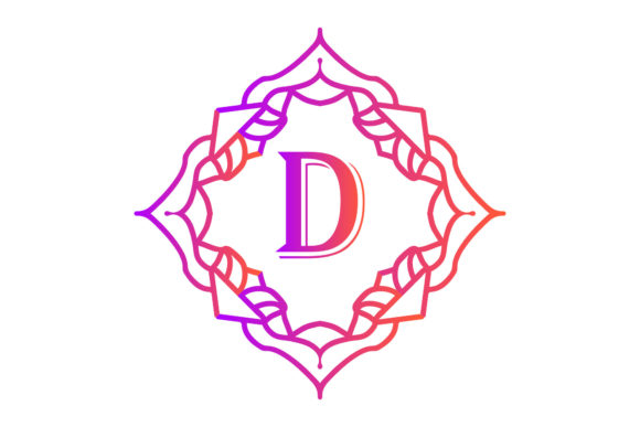 Monogram Illustration Fill Design Floral for Modern Graphics