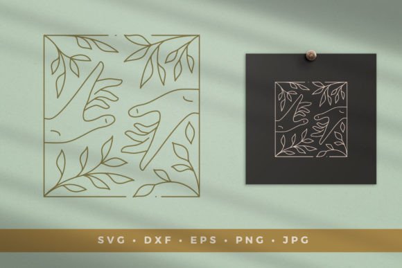 Square Floral Frame with Hands Graphics & Illustrations Review