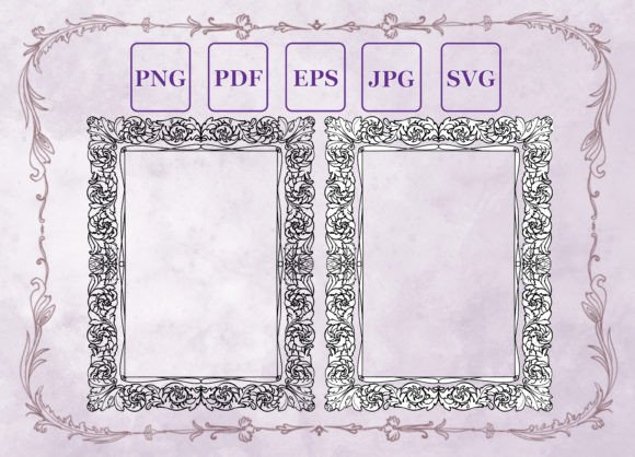 Vector Floral Monogram Frame Vintage: Premium Graphics for Illustrations