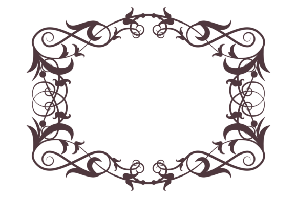 Vintage Floral Filigree Border. Decorati Graphics & Illustrations