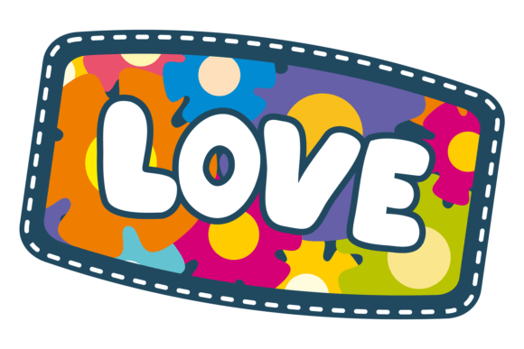 Vintage Hippie Patch. Love Floral Decora Graphics & Illustrations Review
